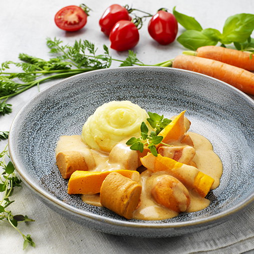 Chorizo gryderet med kartoffelmos